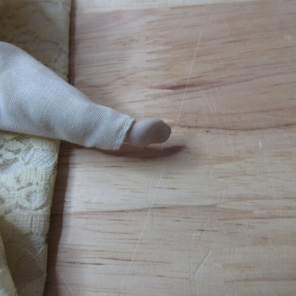 Unique Half Body Porcelain Doll 11" Overall Length Vintage 1970s - Picture 5 of 7